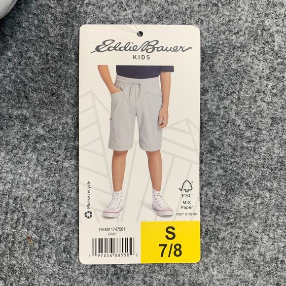 Eddie Bauer Pants Boys S Small Grey Convertible Jogger Cargo Pocket Taper Ankle - Picture 7 of 14